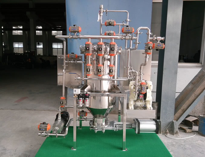 全自（zì）動不鏽鋼濾（lǜ）餅層自動排渣燭式過濾機